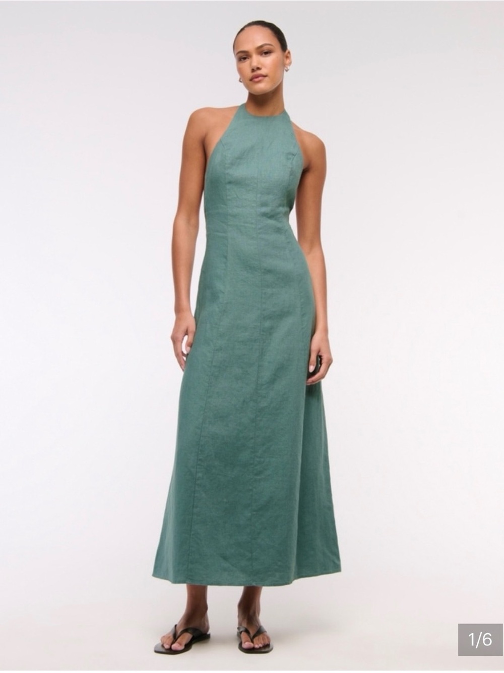 Abercrombie & Fitch Halter Maxi Dress in Teal Green